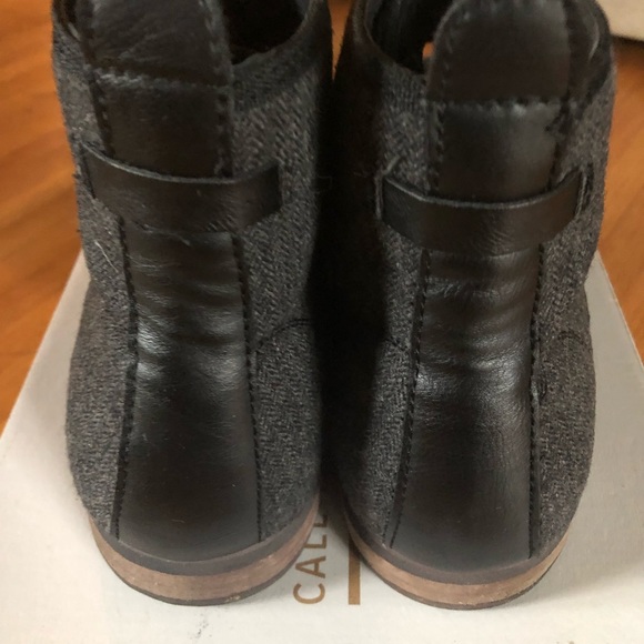 Spring Aedan black leather lace up boots 🥾 with grey fabric detail - Picture 5 of 5